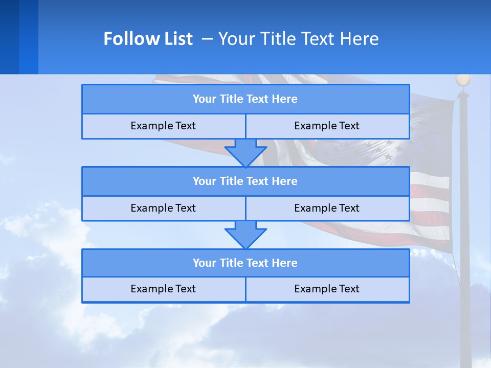 An American Flag On A Pole With Clouds In The Background PowerPoint Template