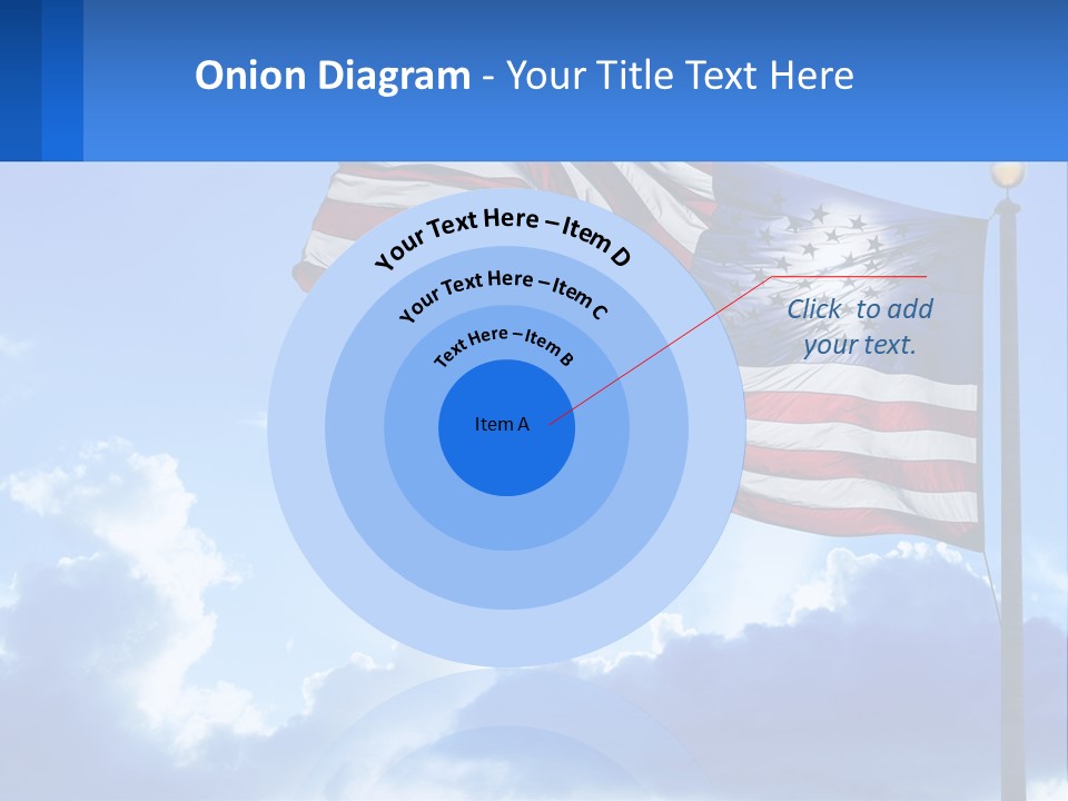 An American Flag On A Pole With Clouds In The Background PowerPoint Template