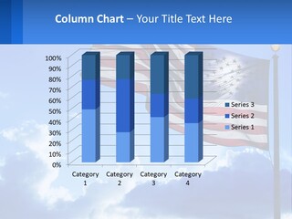 An American Flag On A Pole With Clouds In The Background PowerPoint Template