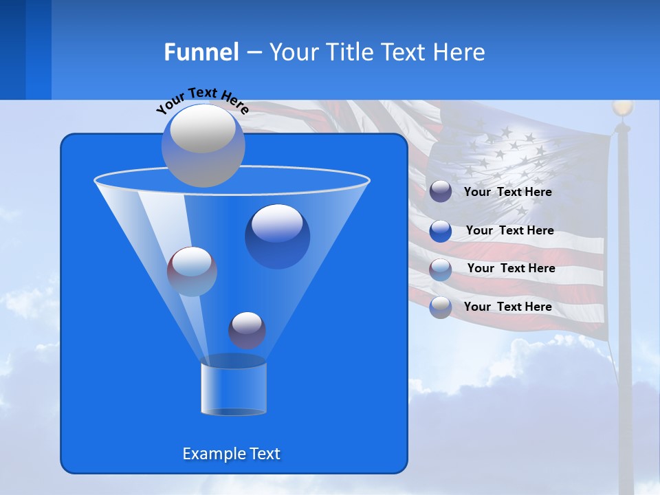 An American Flag On A Pole With Clouds In The Background PowerPoint Template