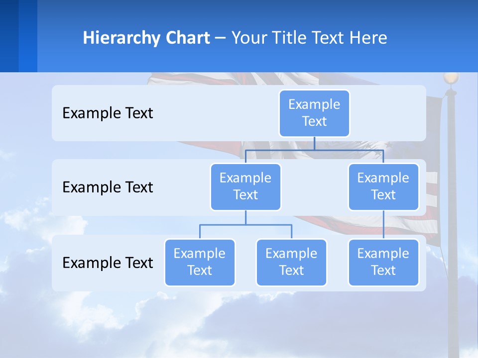 An American Flag On A Pole With Clouds In The Background PowerPoint Template