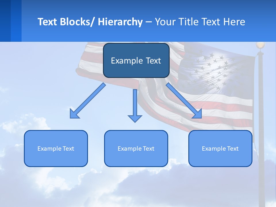 An American Flag On A Pole With Clouds In The Background PowerPoint Template