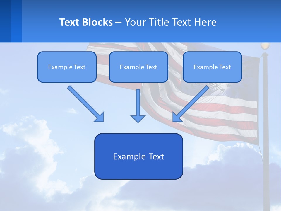 An American Flag On A Pole With Clouds In The Background PowerPoint Template
