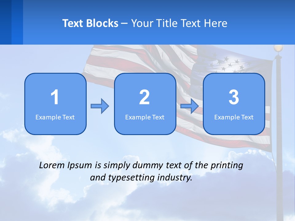An American Flag On A Pole With Clouds In The Background PowerPoint Template