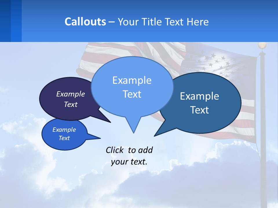 An American Flag On A Pole With Clouds In The Background PowerPoint Template