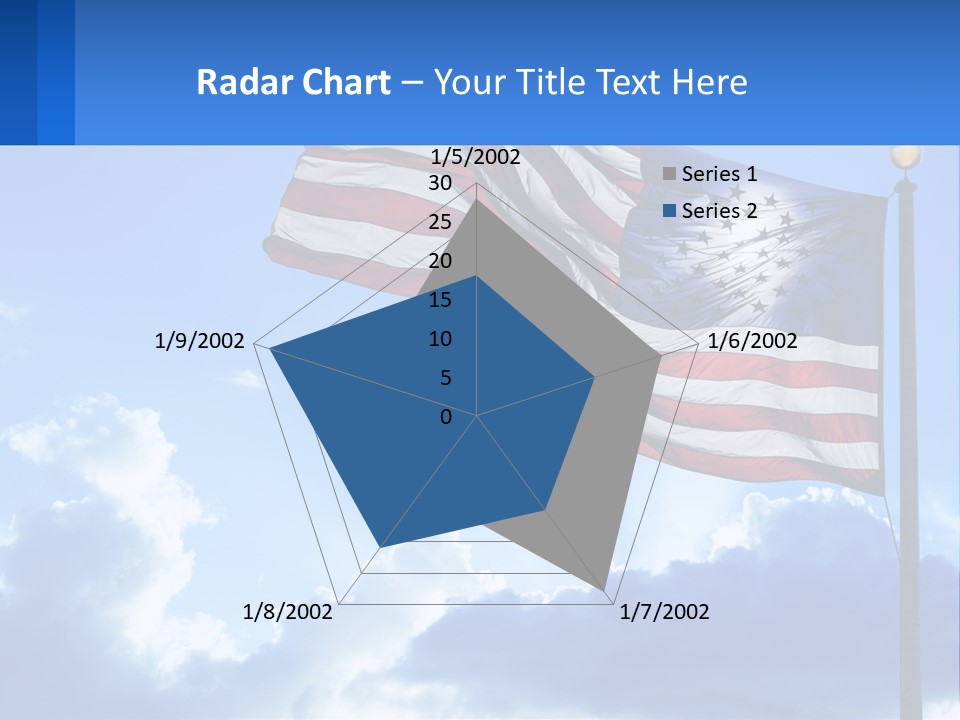 An American Flag On A Pole With Clouds In The Background PowerPoint Template