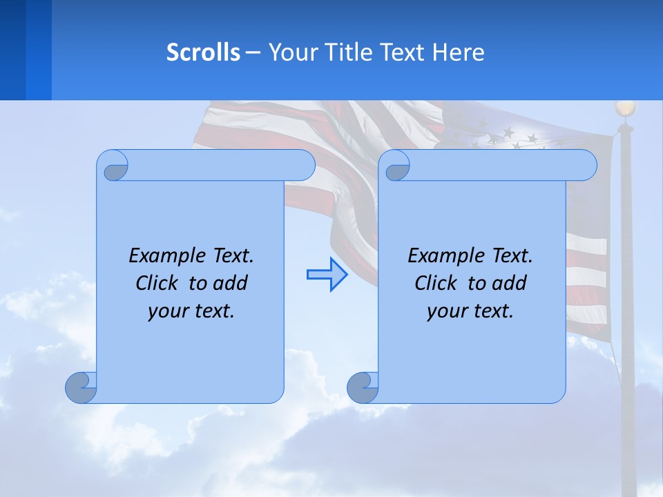 An American Flag On A Pole With Clouds In The Background PowerPoint Template