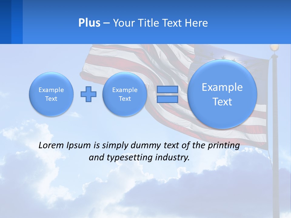 An American Flag On A Pole With Clouds In The Background PowerPoint Template