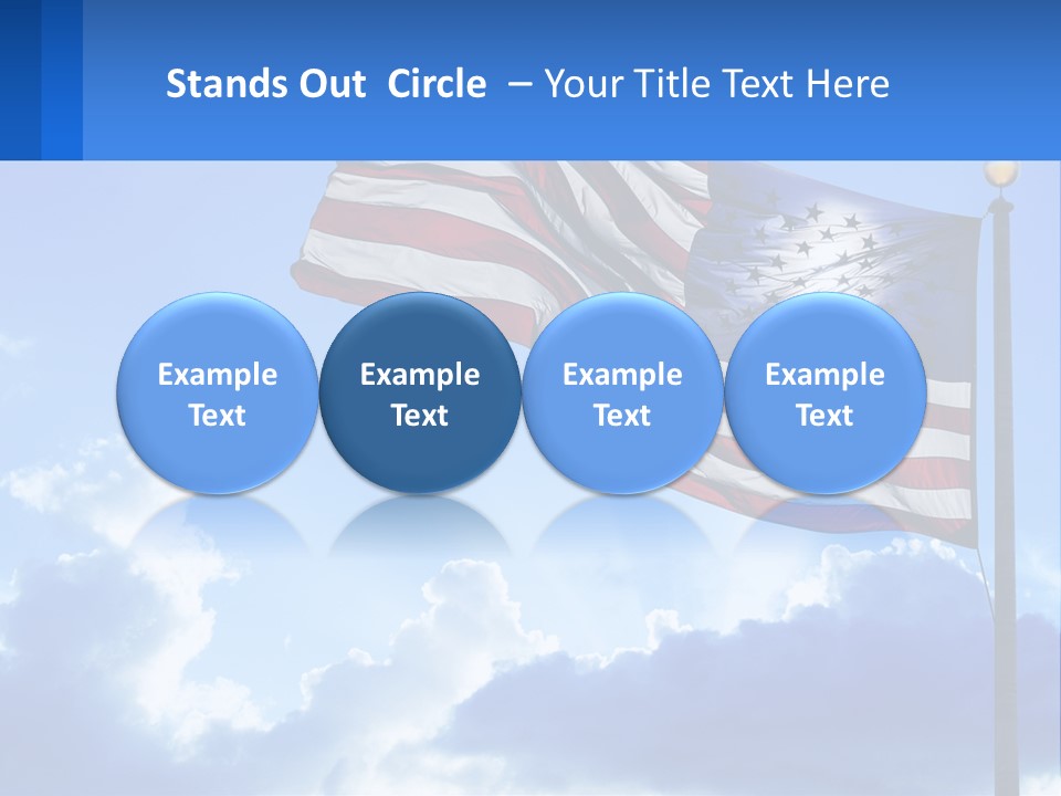An American Flag On A Pole With Clouds In The Background PowerPoint Template