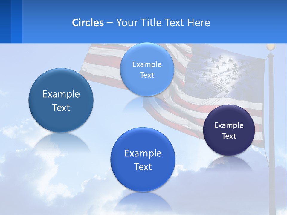 An American Flag On A Pole With Clouds In The Background PowerPoint Template