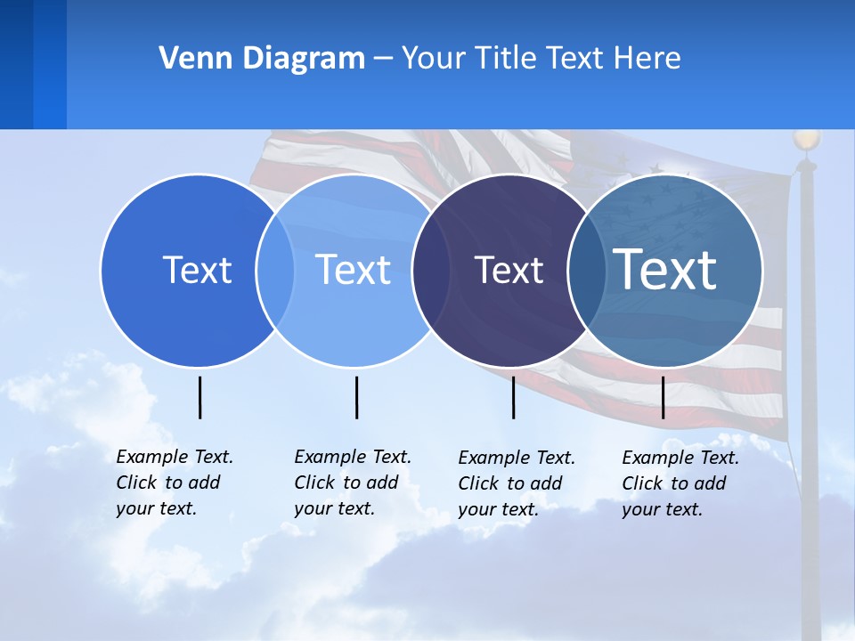 An American Flag On A Pole With Clouds In The Background PowerPoint Template