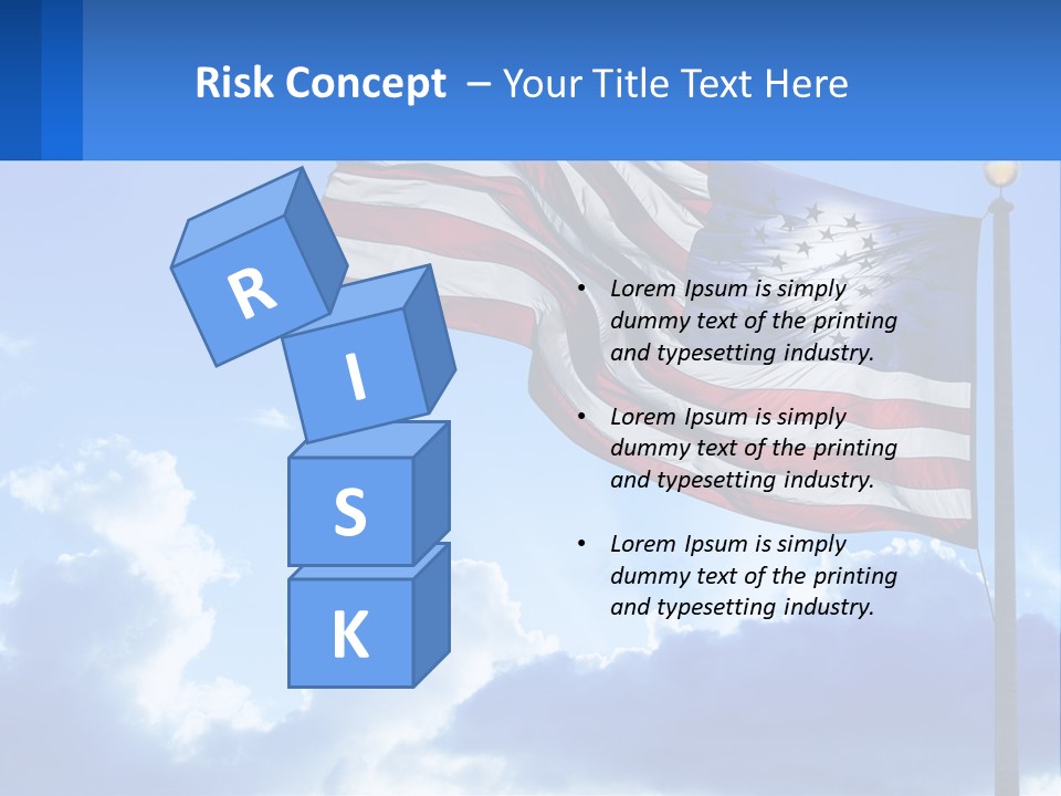 An American Flag On A Pole With Clouds In The Background PowerPoint Template