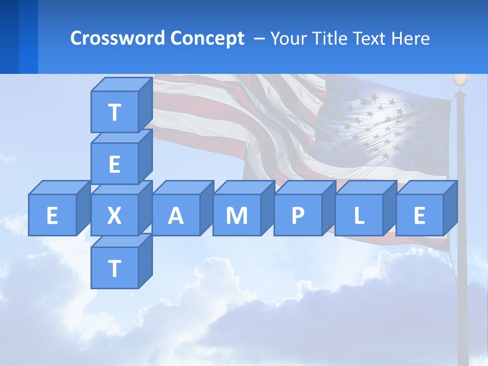 An American Flag On A Pole With Clouds In The Background PowerPoint Template