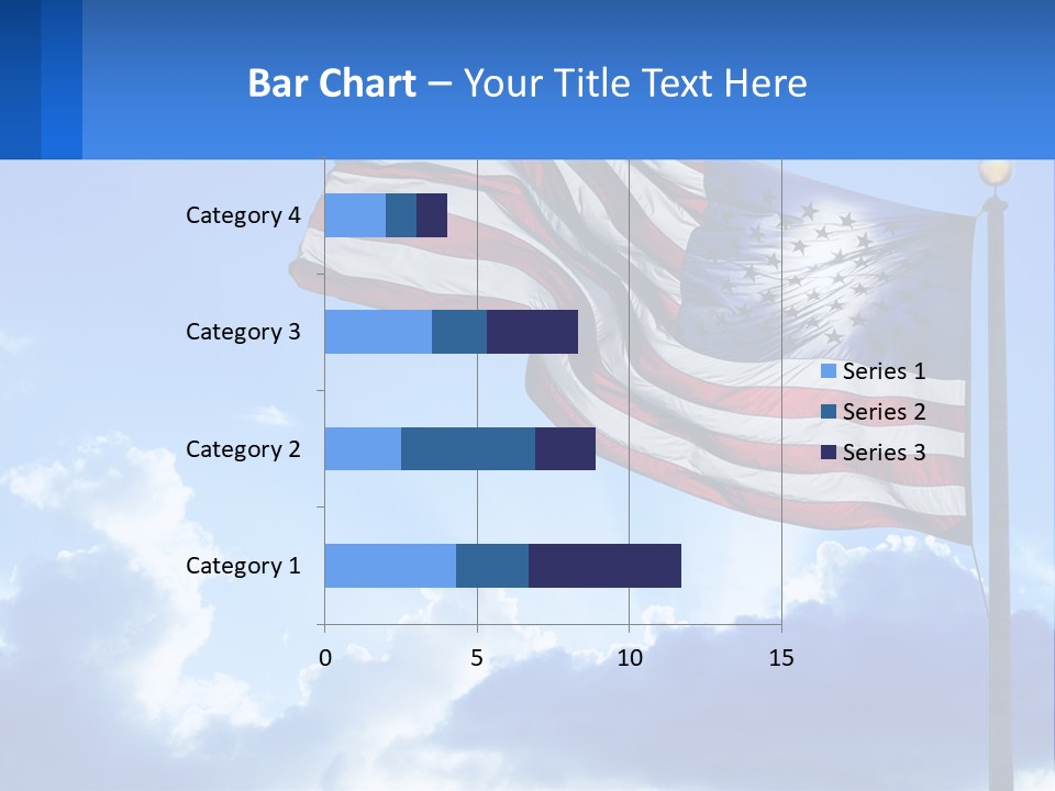 An American Flag On A Pole With Clouds In The Background PowerPoint Template