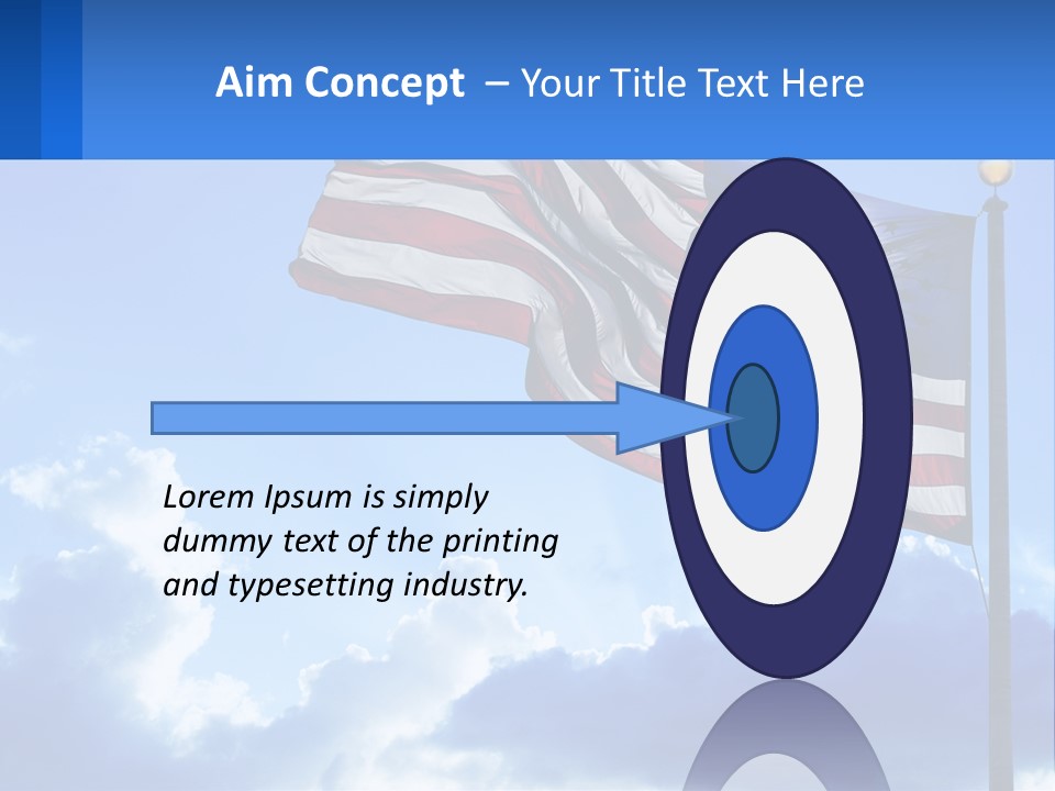 An American Flag On A Pole With Clouds In The Background PowerPoint Template