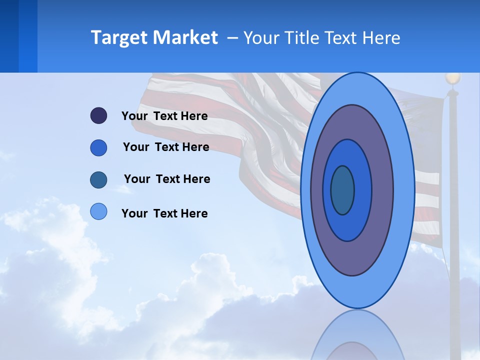 An American Flag On A Pole With Clouds In The Background PowerPoint Template