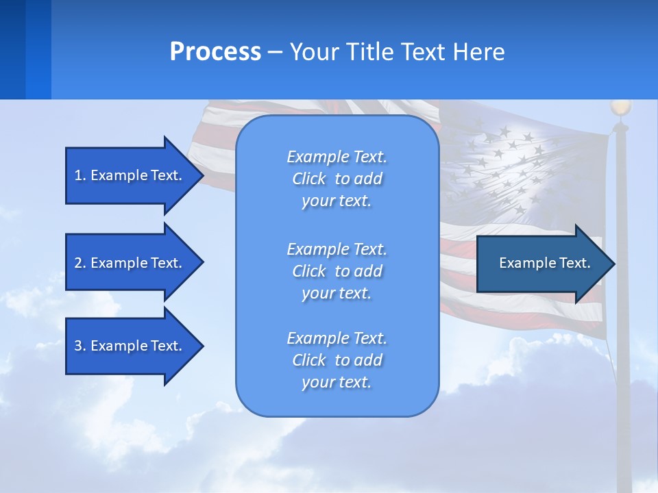 An American Flag On A Pole With Clouds In The Background PowerPoint Template