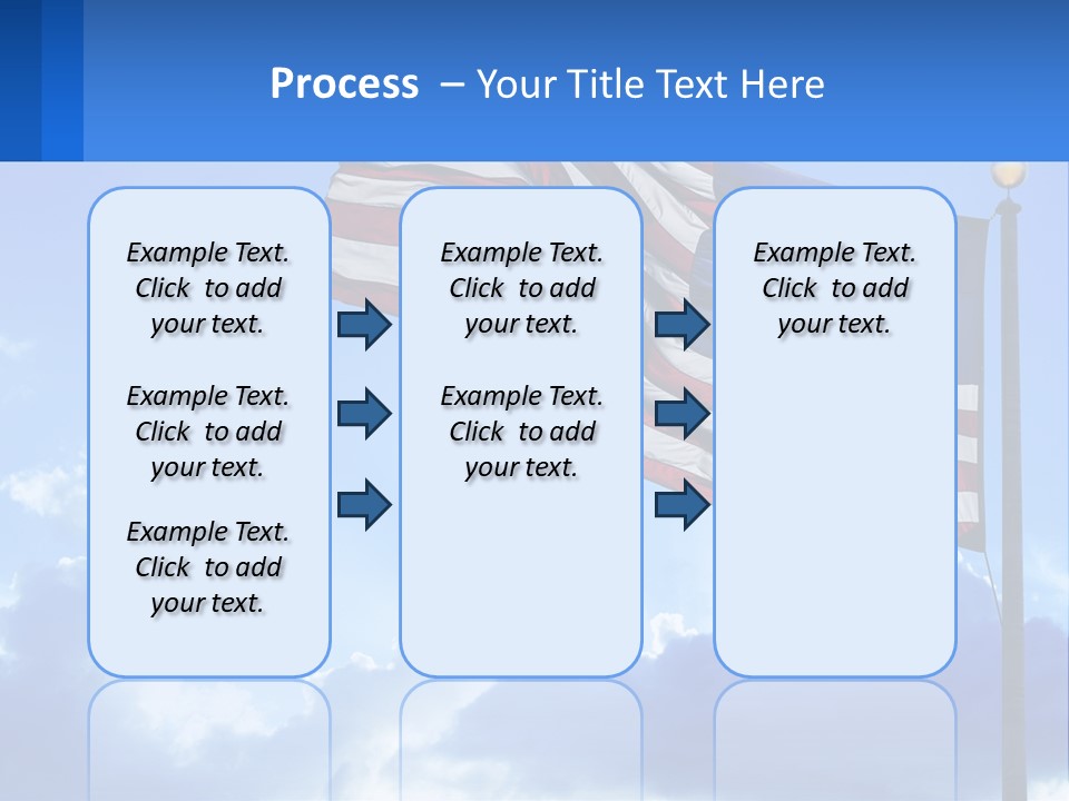 An American Flag On A Pole With Clouds In The Background PowerPoint Template