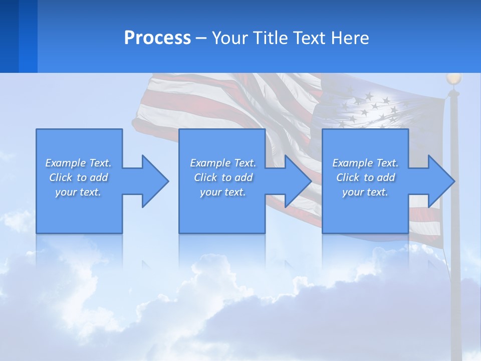 An American Flag On A Pole With Clouds In The Background PowerPoint Template