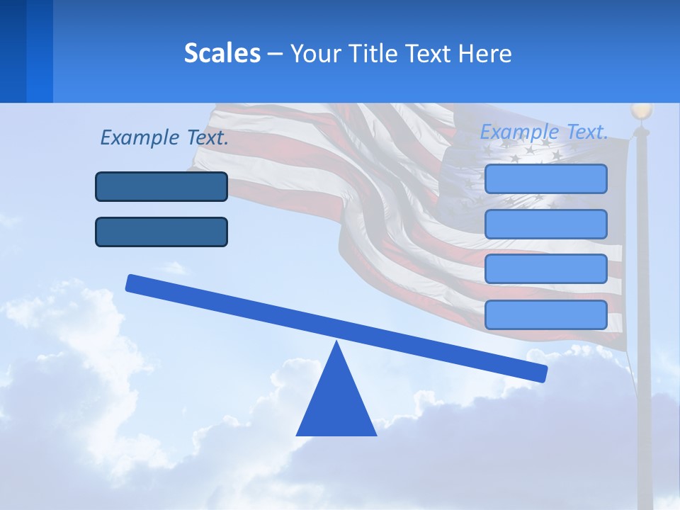 An American Flag On A Pole With Clouds In The Background PowerPoint Template