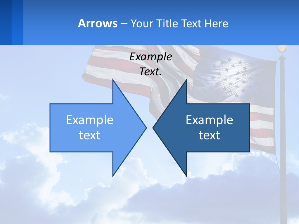 An American Flag On A Pole With Clouds In The Background PowerPoint Template