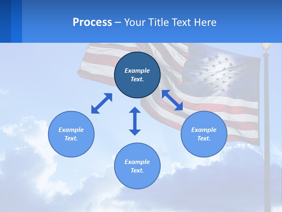 An American Flag On A Pole With Clouds In The Background PowerPoint Template