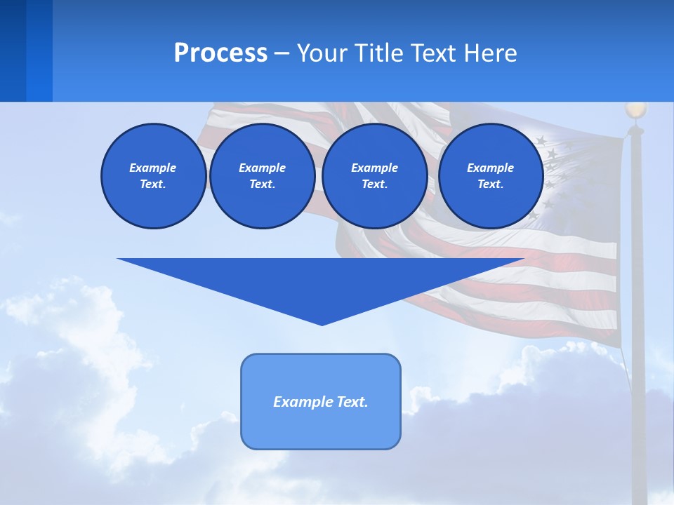 An American Flag On A Pole With Clouds In The Background PowerPoint Template