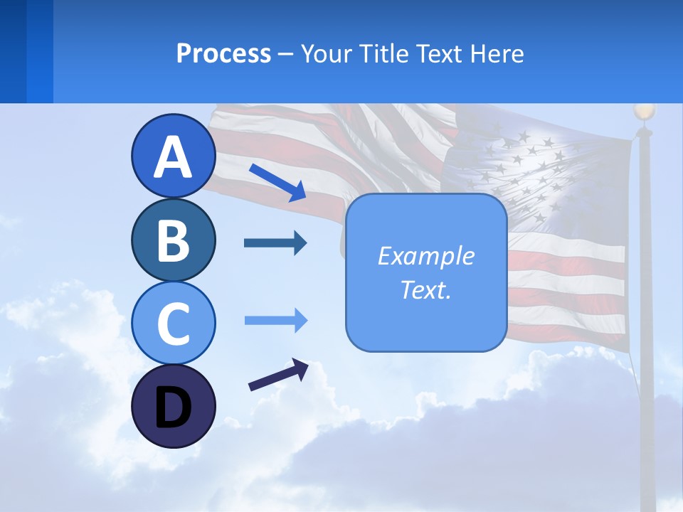 An American Flag On A Pole With Clouds In The Background PowerPoint Template