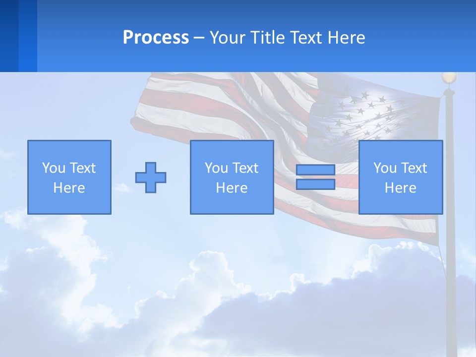 An American Flag On A Pole With Clouds In The Background PowerPoint Template