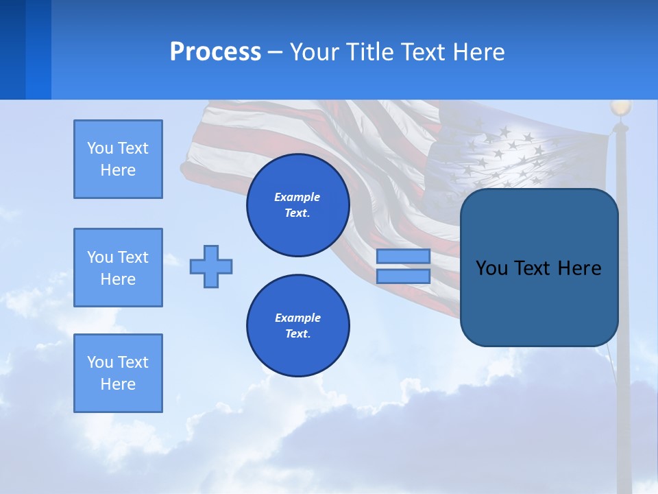 An American Flag On A Pole With Clouds In The Background PowerPoint Template