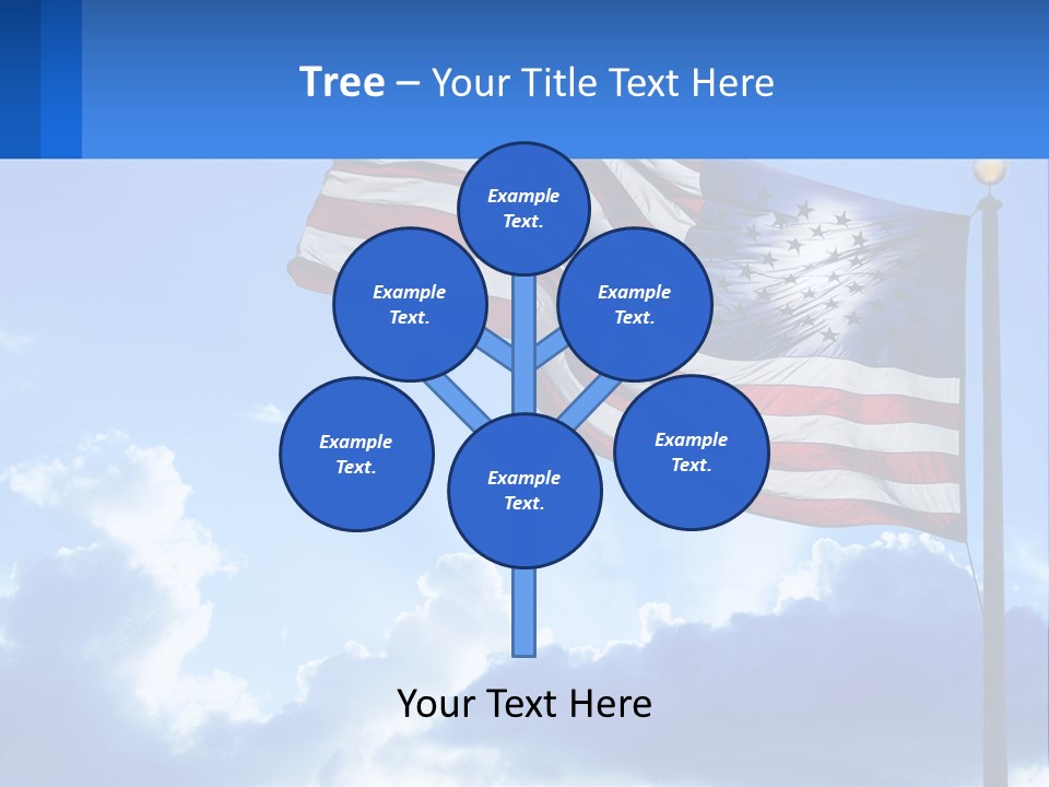 An American Flag On A Pole With Clouds In The Background PowerPoint Template