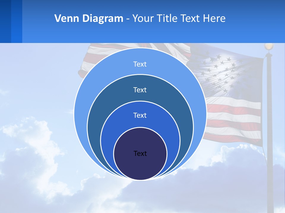 An American Flag On A Pole With Clouds In The Background PowerPoint Template