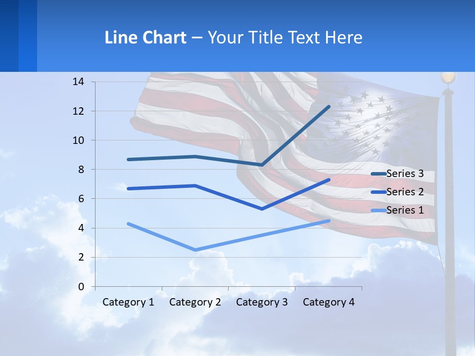 An American Flag On A Pole With Clouds In The Background PowerPoint Template