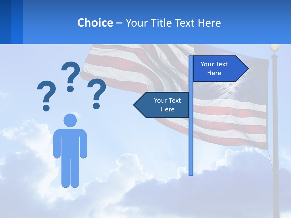 An American Flag On A Pole With Clouds In The Background PowerPoint Template