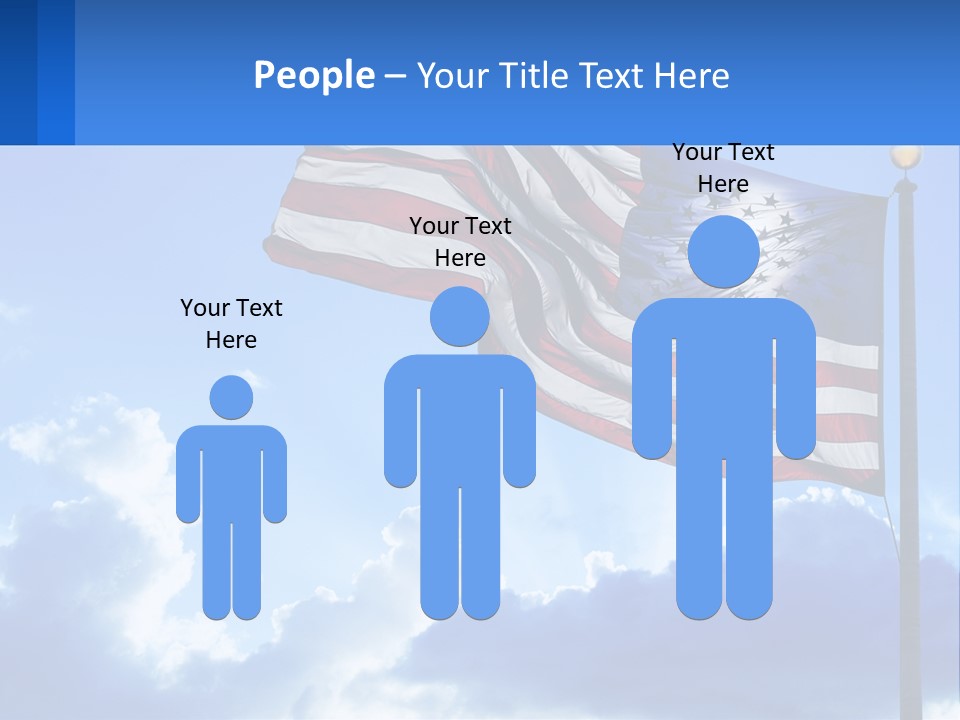 An American Flag On A Pole With Clouds In The Background PowerPoint Template