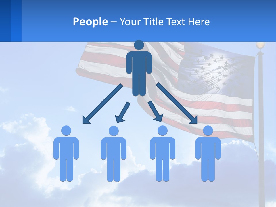 An American Flag On A Pole With Clouds In The Background PowerPoint Template
