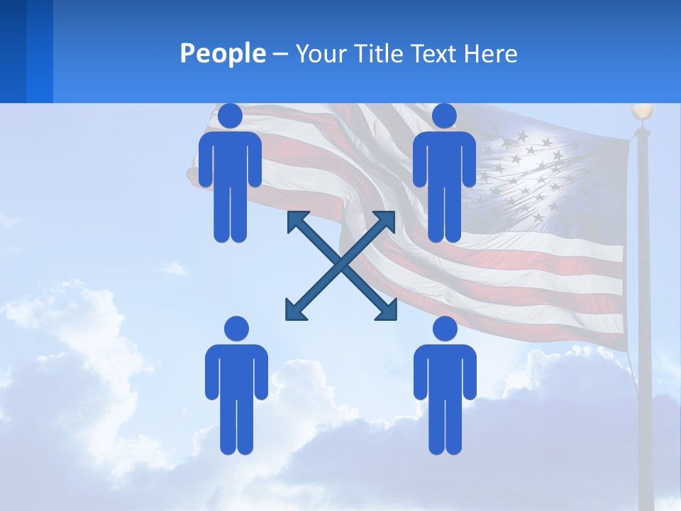 An American Flag On A Pole With Clouds In The Background PowerPoint Template