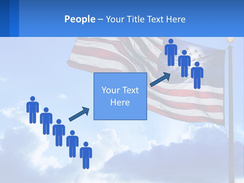 An American Flag On A Pole With Clouds In The Background PowerPoint Template