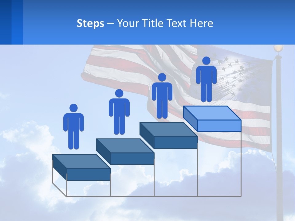 An American Flag On A Pole With Clouds In The Background PowerPoint Template