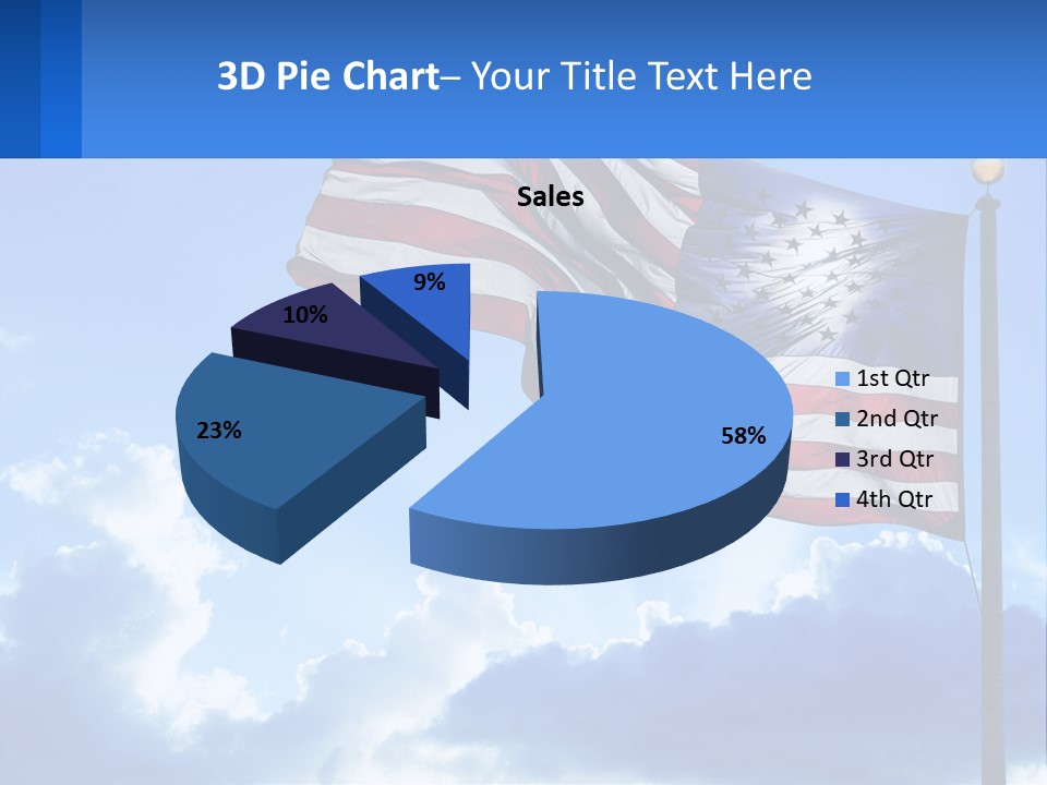 An American Flag On A Pole With Clouds In The Background PowerPoint Template