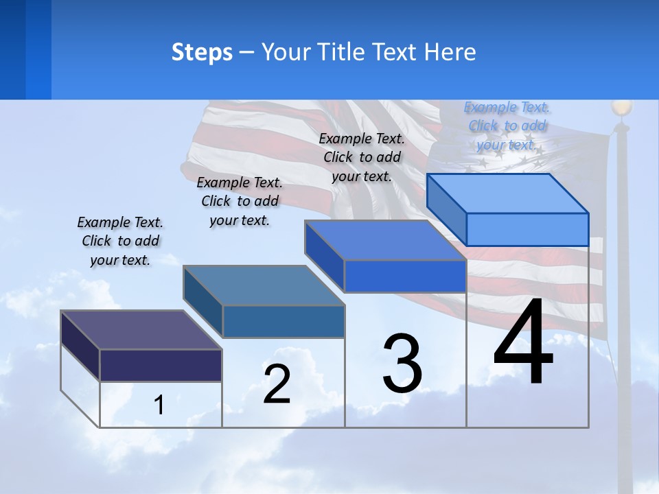 An American Flag On A Pole With Clouds In The Background PowerPoint Template