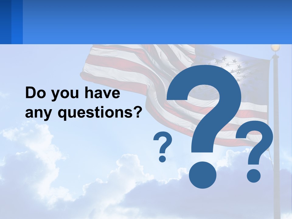 An American Flag On A Pole With Clouds In The Background PowerPoint Template