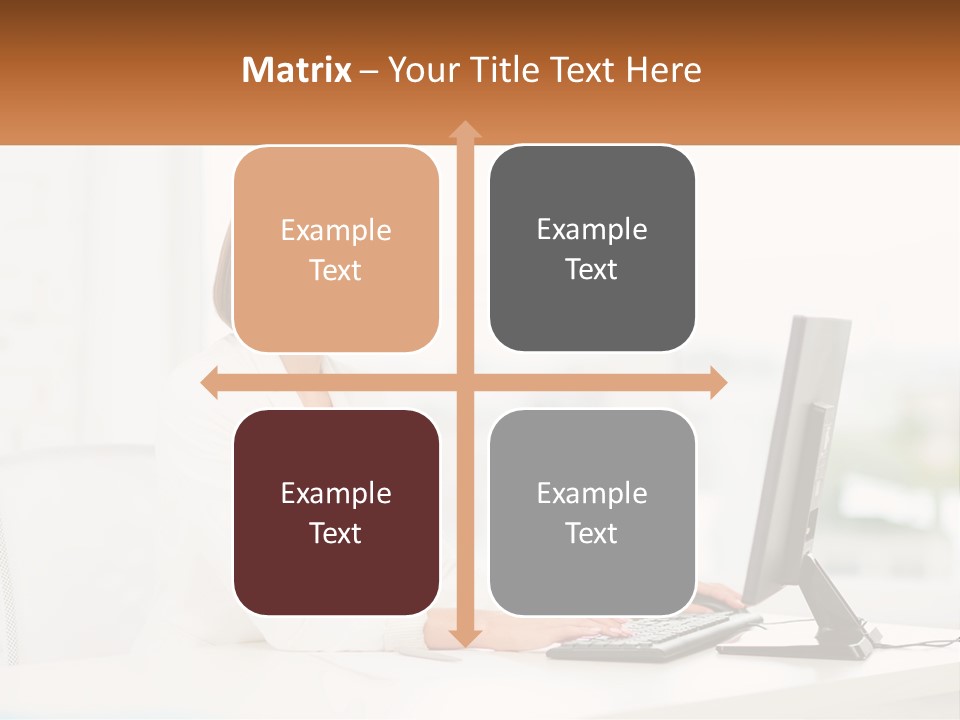 A Woman Wearing A Headset Using A Computer PowerPoint Template