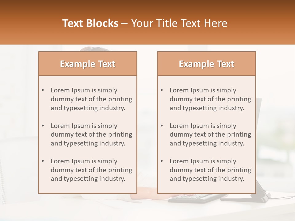 A Woman Wearing A Headset Using A Computer PowerPoint Template