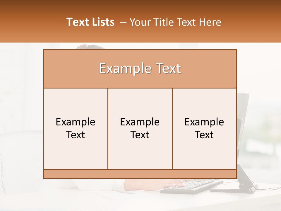 A Woman Wearing A Headset Using A Computer PowerPoint Template