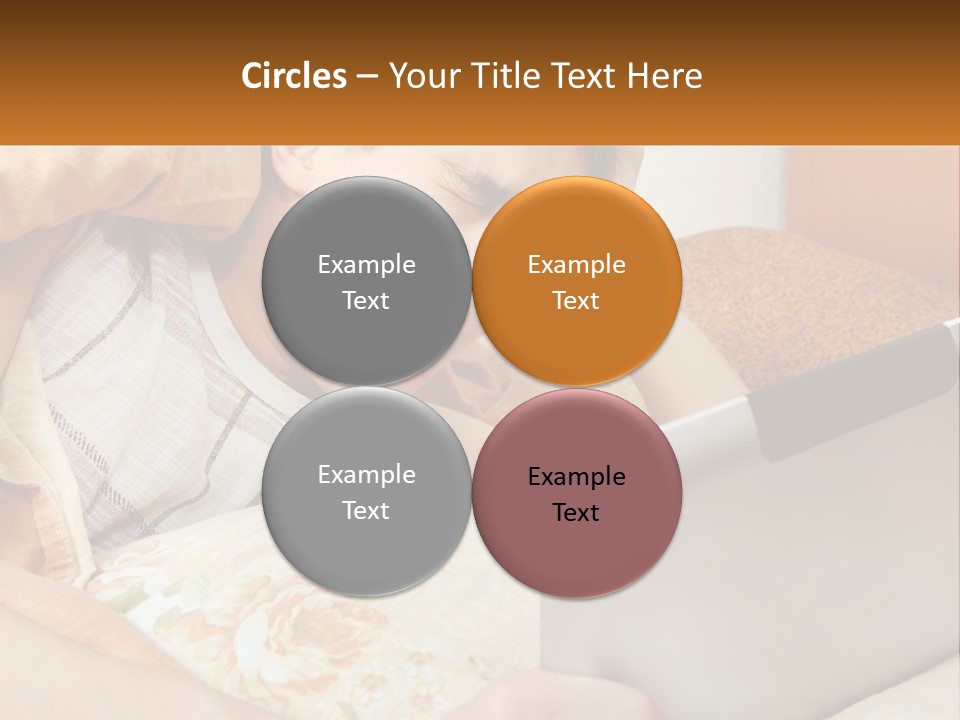 A Young Boy Laying In Bed Using A Laptop Computer PowerPoint Template