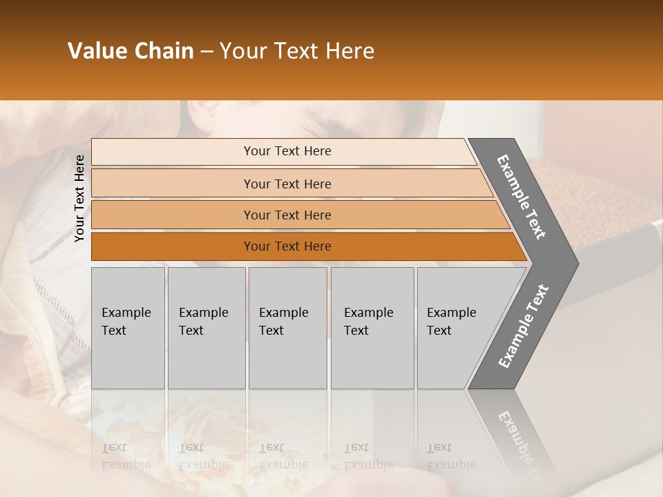 A Young Boy Laying In Bed Using A Laptop Computer PowerPoint Template