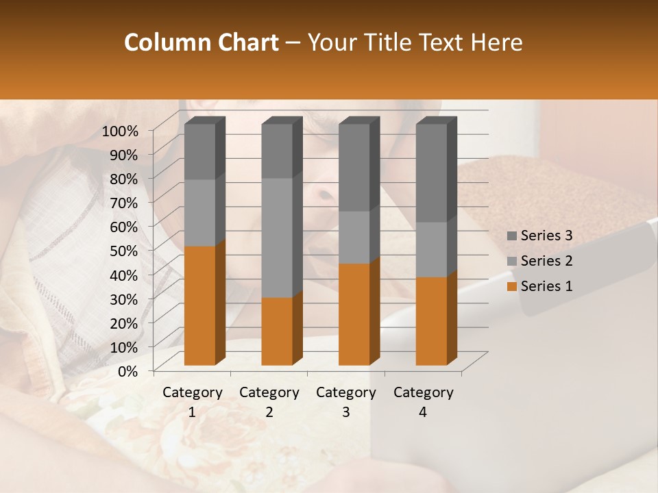 A Young Boy Laying In Bed Using A Laptop Computer PowerPoint Template