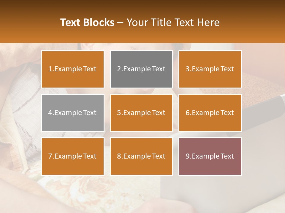 A Young Boy Laying In Bed Using A Laptop Computer PowerPoint Template