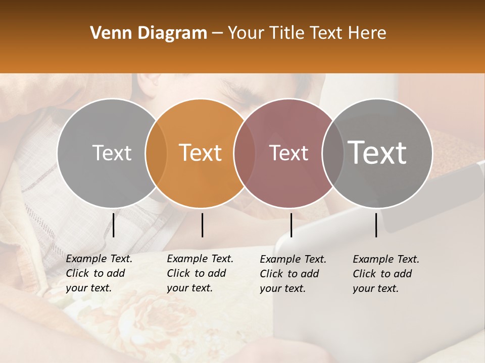 A Young Boy Laying In Bed Using A Laptop Computer PowerPoint Template